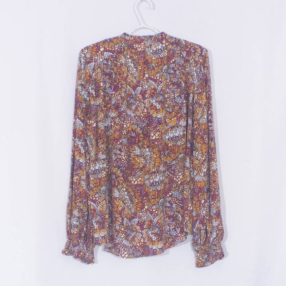 ANTHROPOLOGIE MAEVE Colette Peasant Blouse in Stained Glass Print Size M - Picture 3 of 8